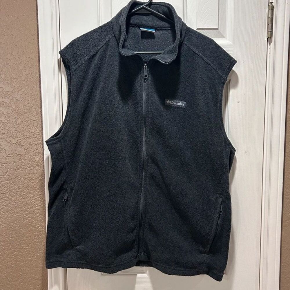 Columbia Fleece Full Zip Vest Size XL Gray